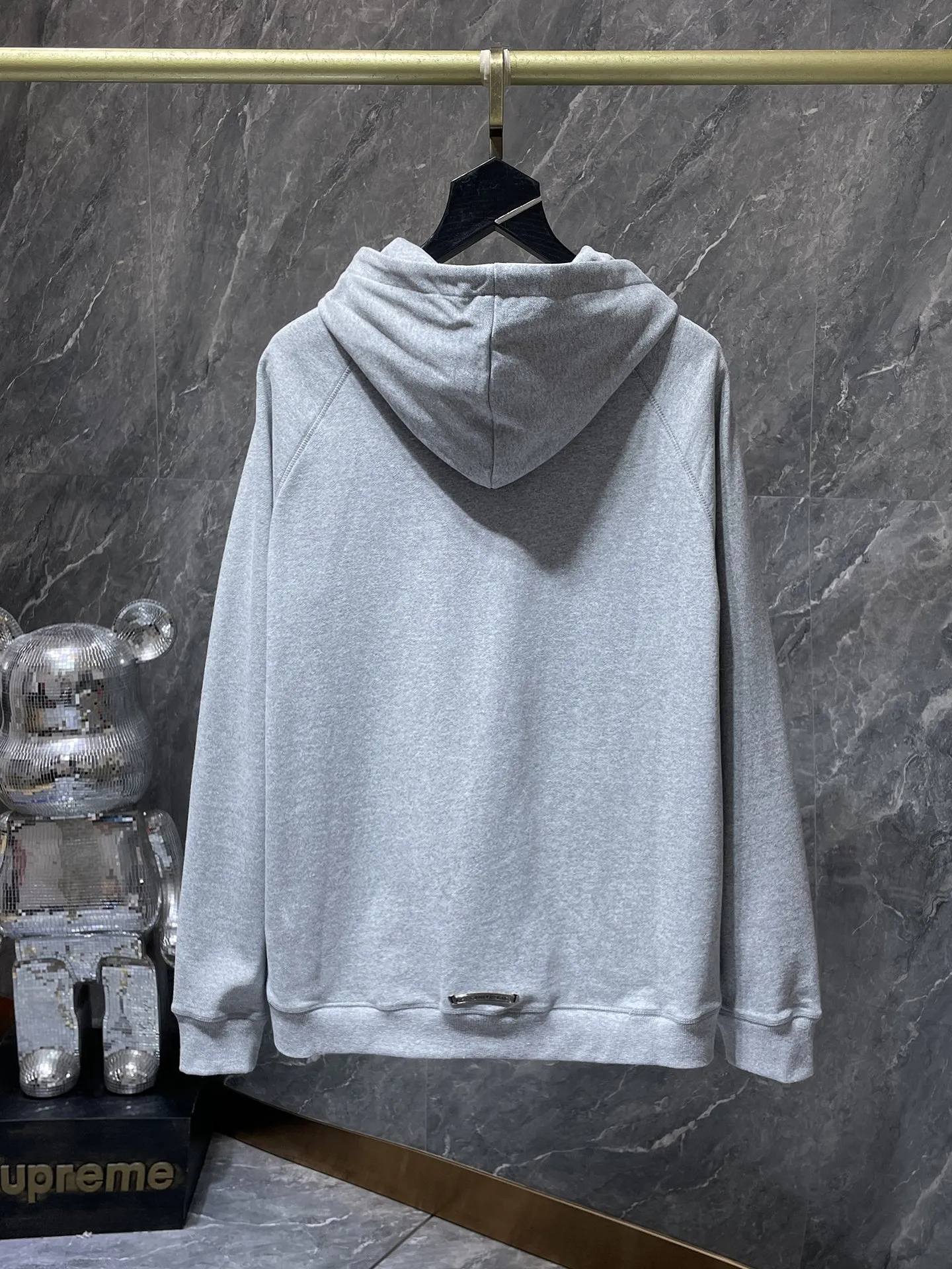 P260 Chrome Hearts counter synchronization ❤️ Same style as Tony Leung ❤️ Chrome patchwork leather cross long-sleeved zipper sweatshirt Improved customized version 1:1 high-weight high-quality fabric Recommended color: black gray Size: S, M, L, XL